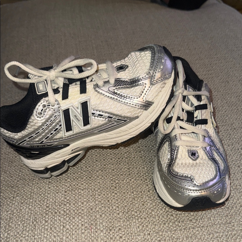 New Balance Kids Sneakers - Metallic Silver and Black